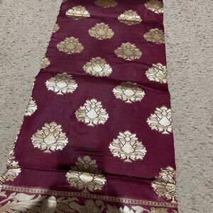 Banarasi silk saree with rich zari border in Maroon